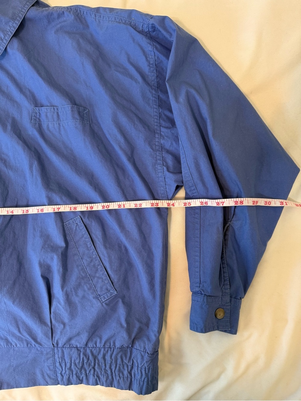 Vintage Mark Scot 100% Cotton Windbreaker Soft Blue Zip Jacket Women’s XL- M fit - Picture 8 of 16
